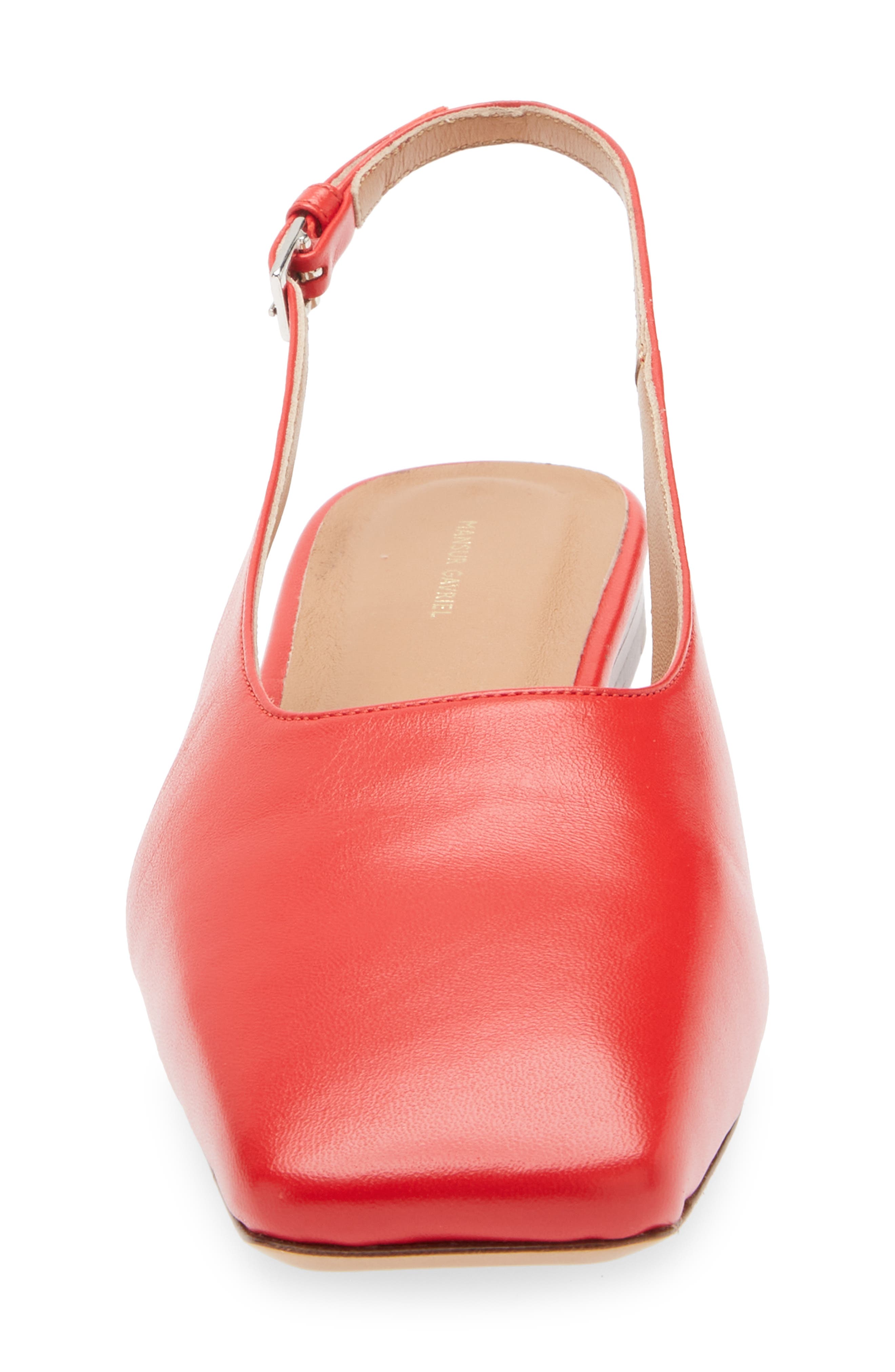 Mansur Gavriel Square Toe Slingback Flat, Alternate, color, Flamma