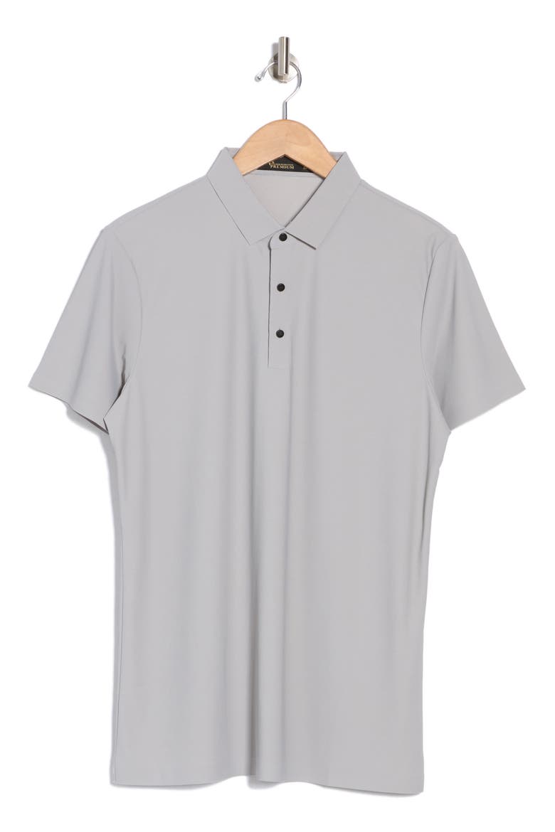 Slim Fit Stretch Cotton Knit Polo, Alternate, color, GREY