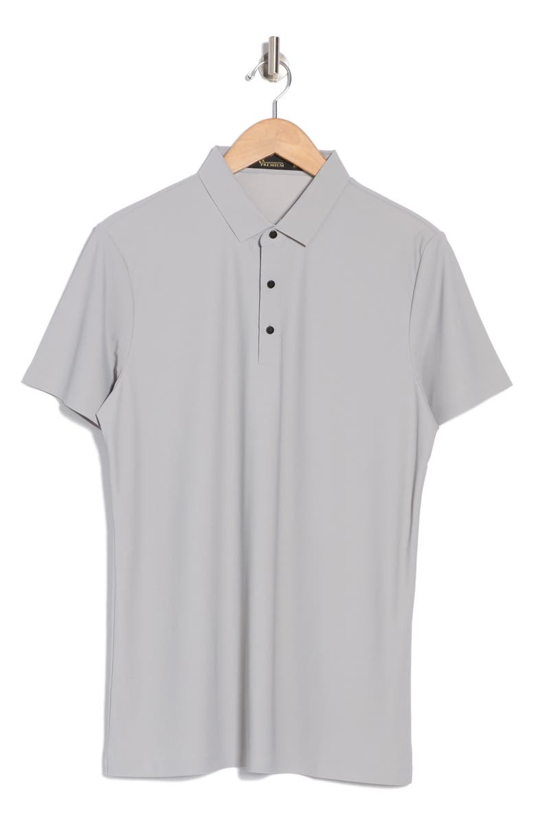 T.R. PREMIUM Slim Fit Stretch Cotton Knit Polo, Alternate, color, Grey
