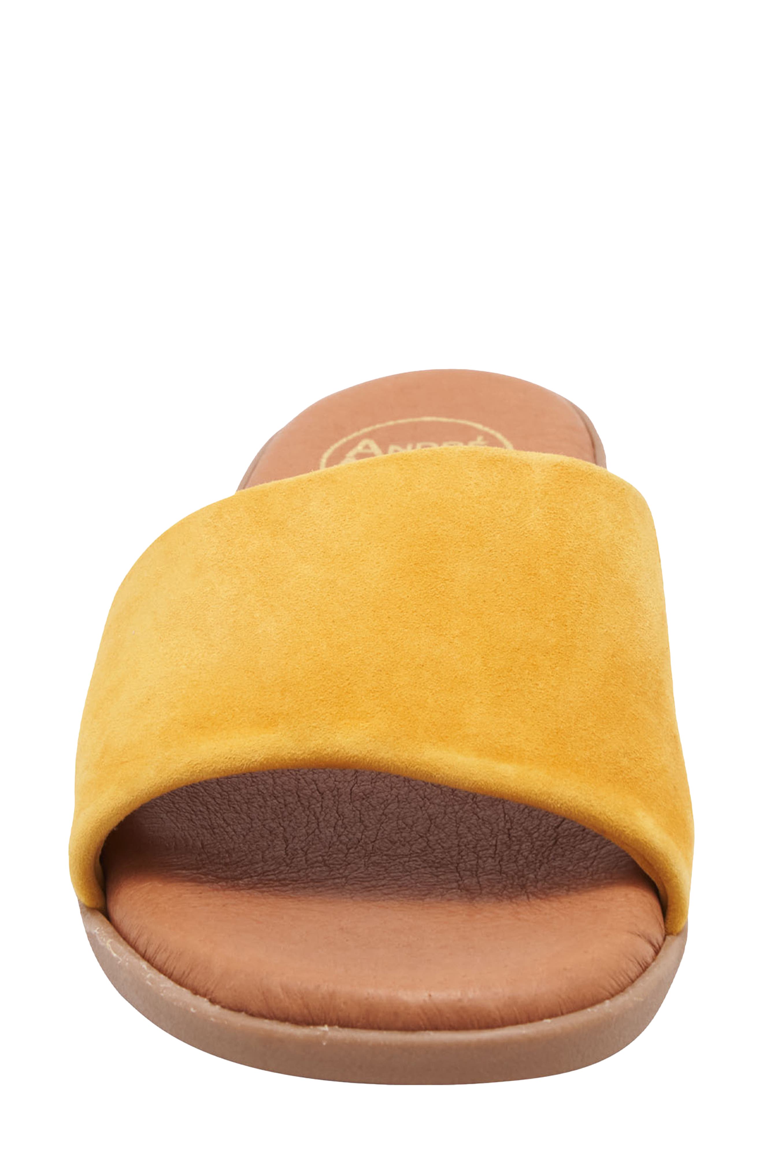 André Assous Paloma Woven Slide Sandal, Alternate, color, Lemon