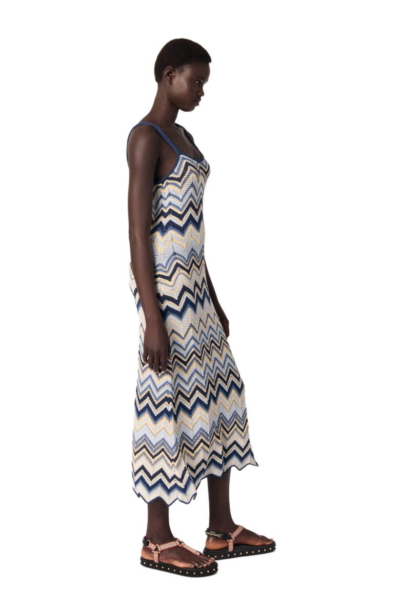 maje Crochet-knit maxi dress, Alternate, color,