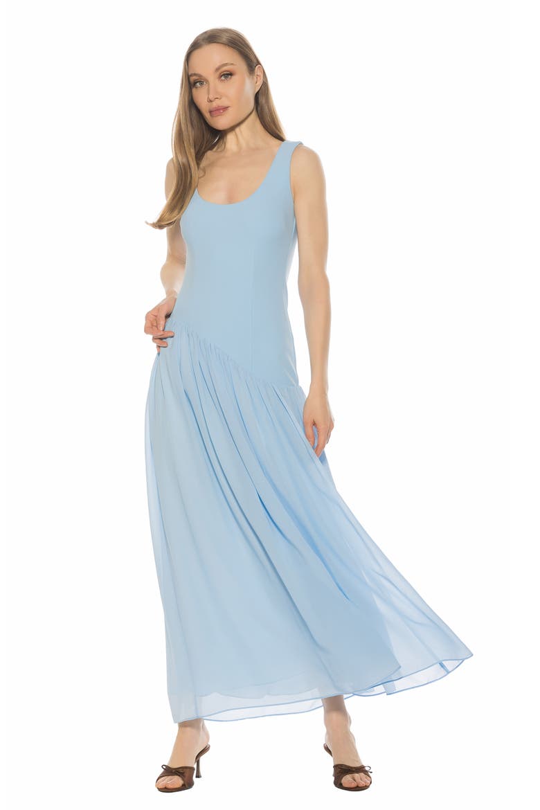 Elowen U-Neck Maxi Dress, Alternate, color, HALOGEN BLUE