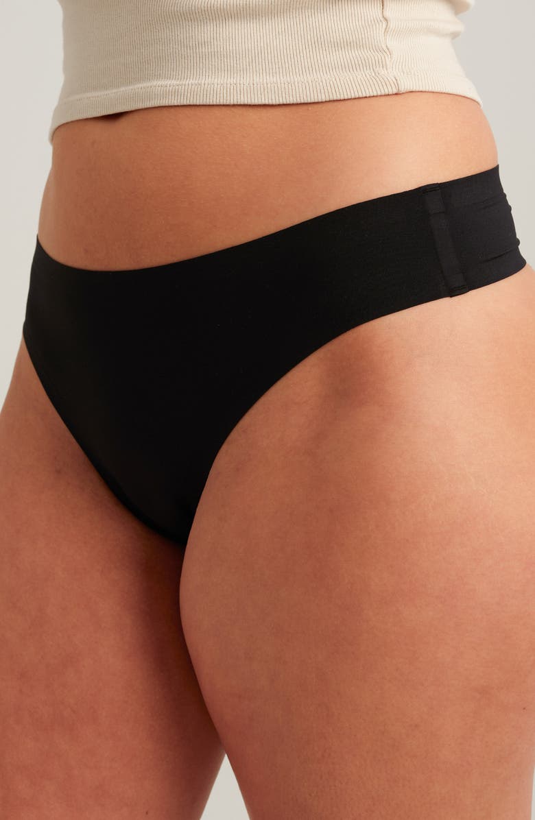 Saalt Seamless Thong, Alternate, color, Black