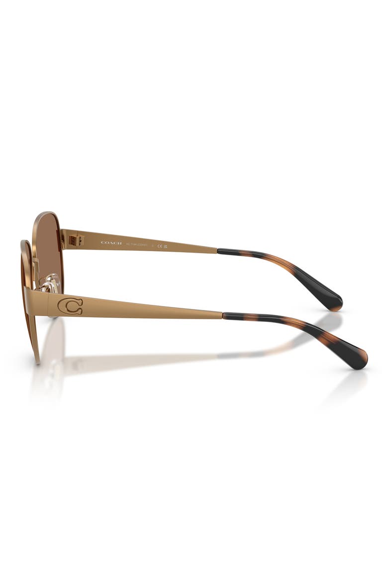 57mm Pilot Sunglasses, Alternate, color, BRASS / BROWN SOLID