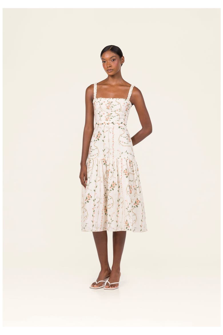 Nispero  Navegante Midi Dress, Alternate, color, Ivory