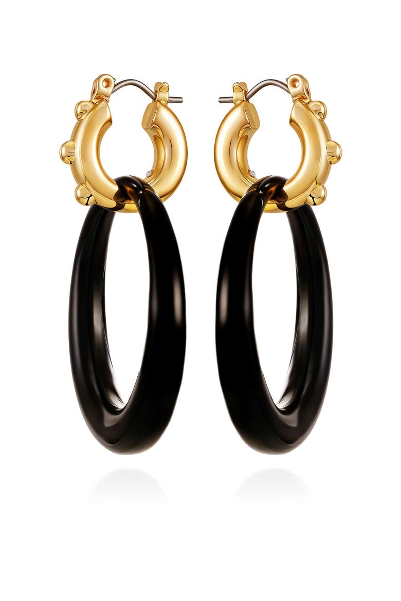 Logo hoop earring, Alternate, color, GOLDTONE