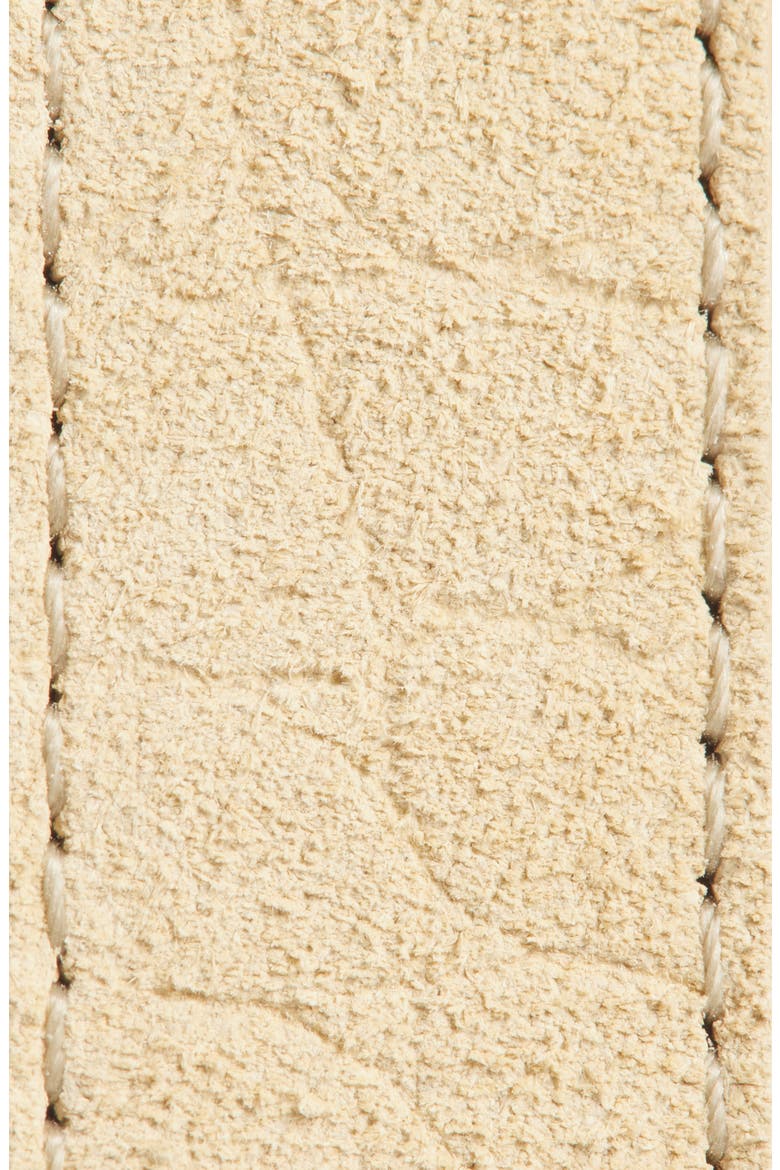 La Ceinture Salon Croc Embossed Suede Belt, Alternate, color, BEIGE 150