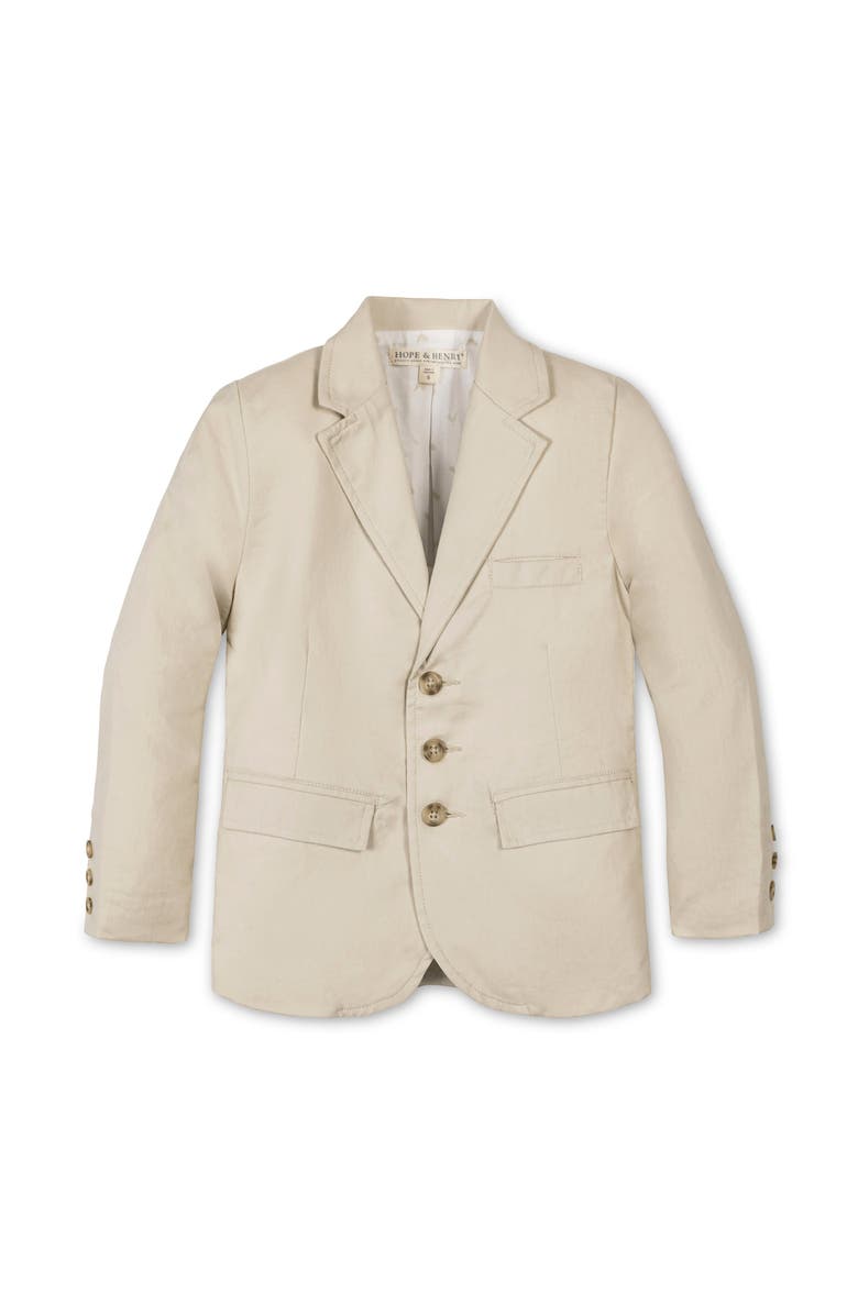 Hope & Henry Kids' Linen Suit Jacket, Main, color, Sand Linen