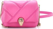 Pre-Owned Bvlgari Serpenti Cabochon Shoulder Bag Diagonal Quilted Leather Micro