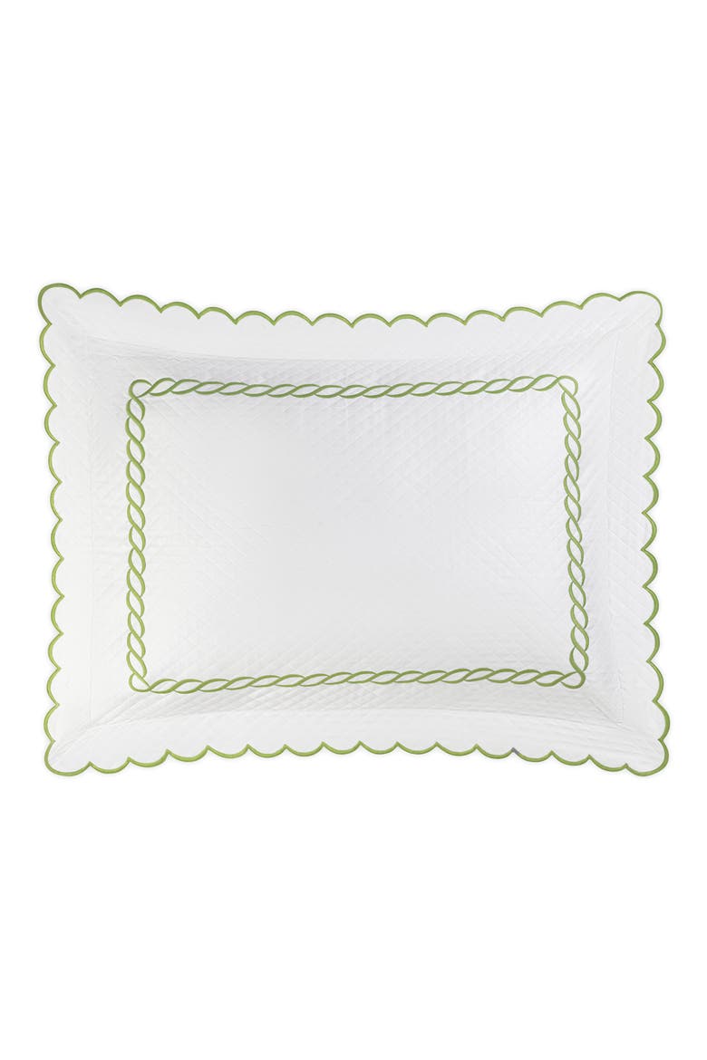 Classic Chain Scallop Matelassé Pillow Sham, Main, color, SPRING GREEN