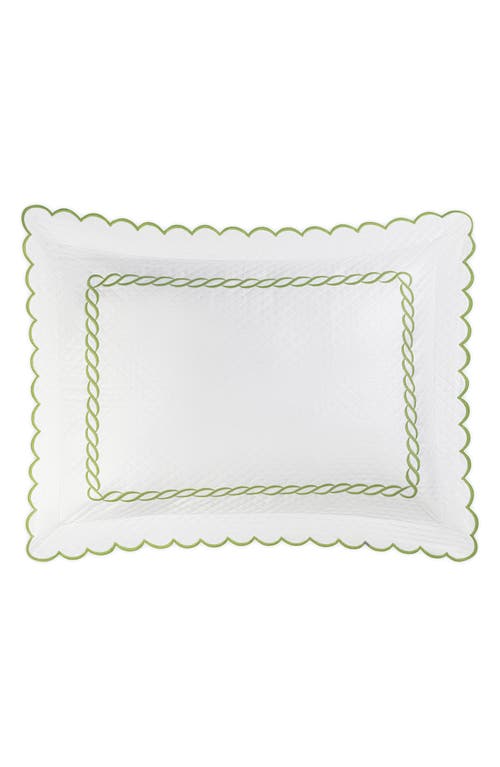 Matouk Classic Chain Scallop Matelasse Standard Sham In Spring Green