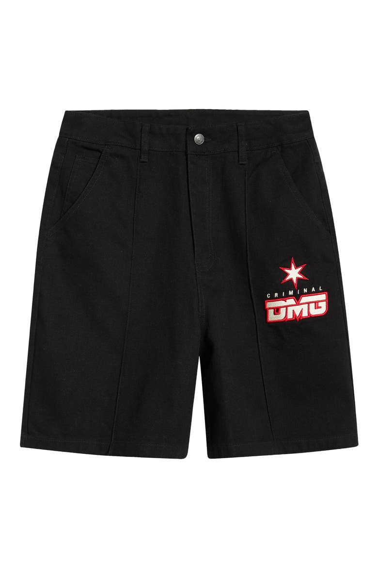 Star Logo Cotton Shorts, Alternate, color, BLACK