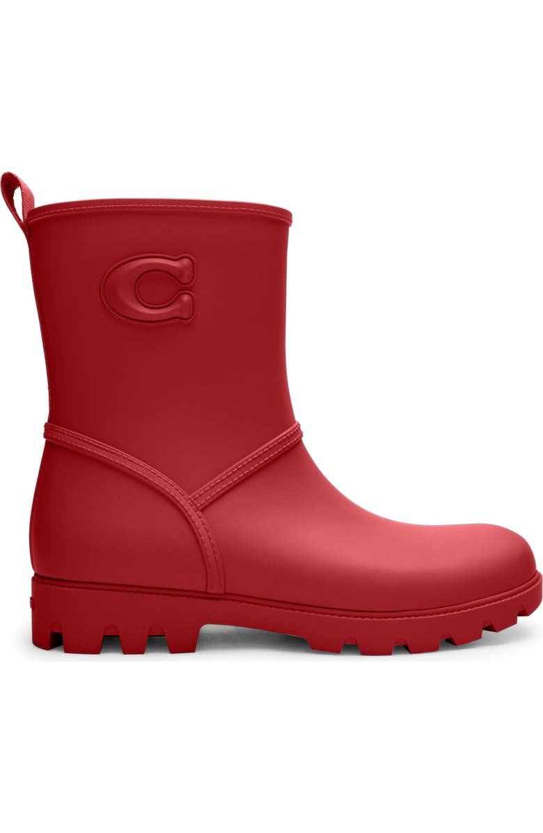 COACH Ryder Rain Boot, Alternate, color, Ruby.