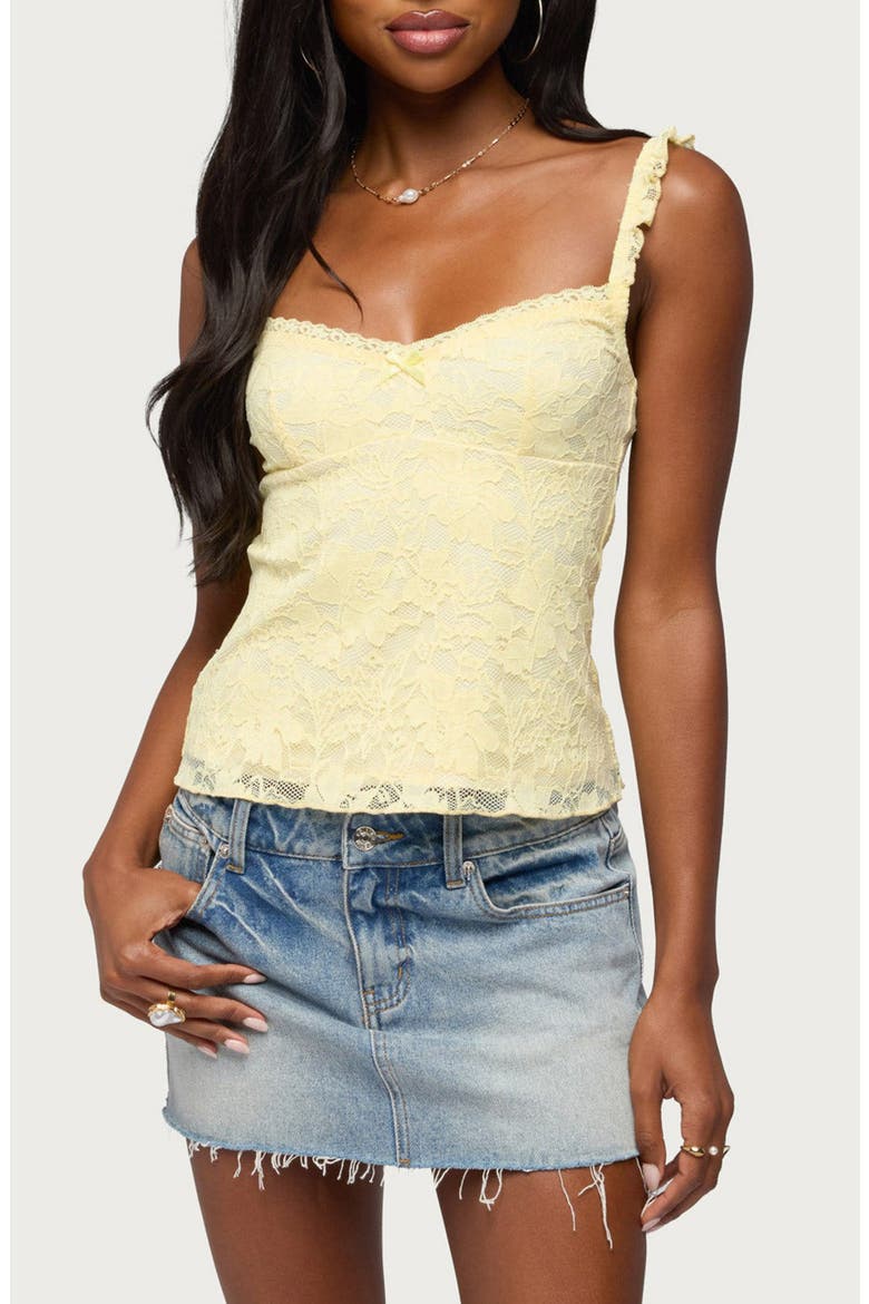 Frankie Lace Babydoll Camisole, Main, color, LIGHT-YELLOW