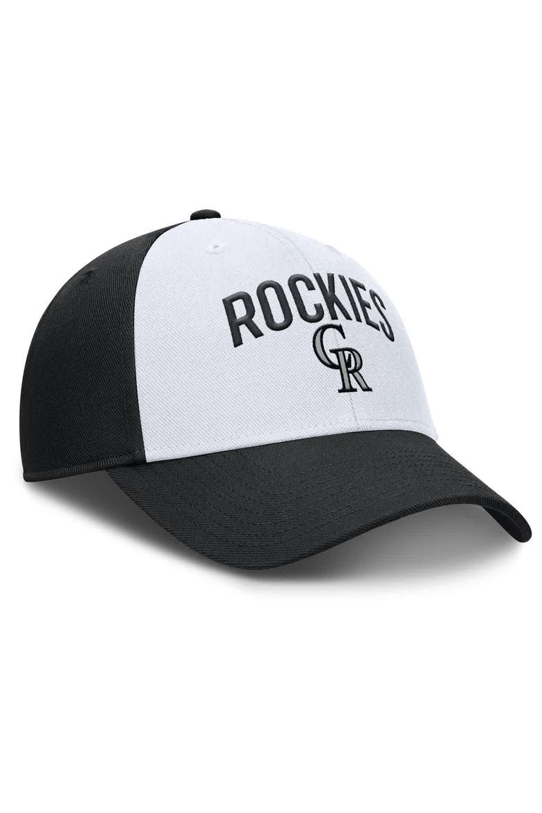 Men's Nike White/Black Colorado Rockies Club Performance Adjustable Hat, Alternate, color, White