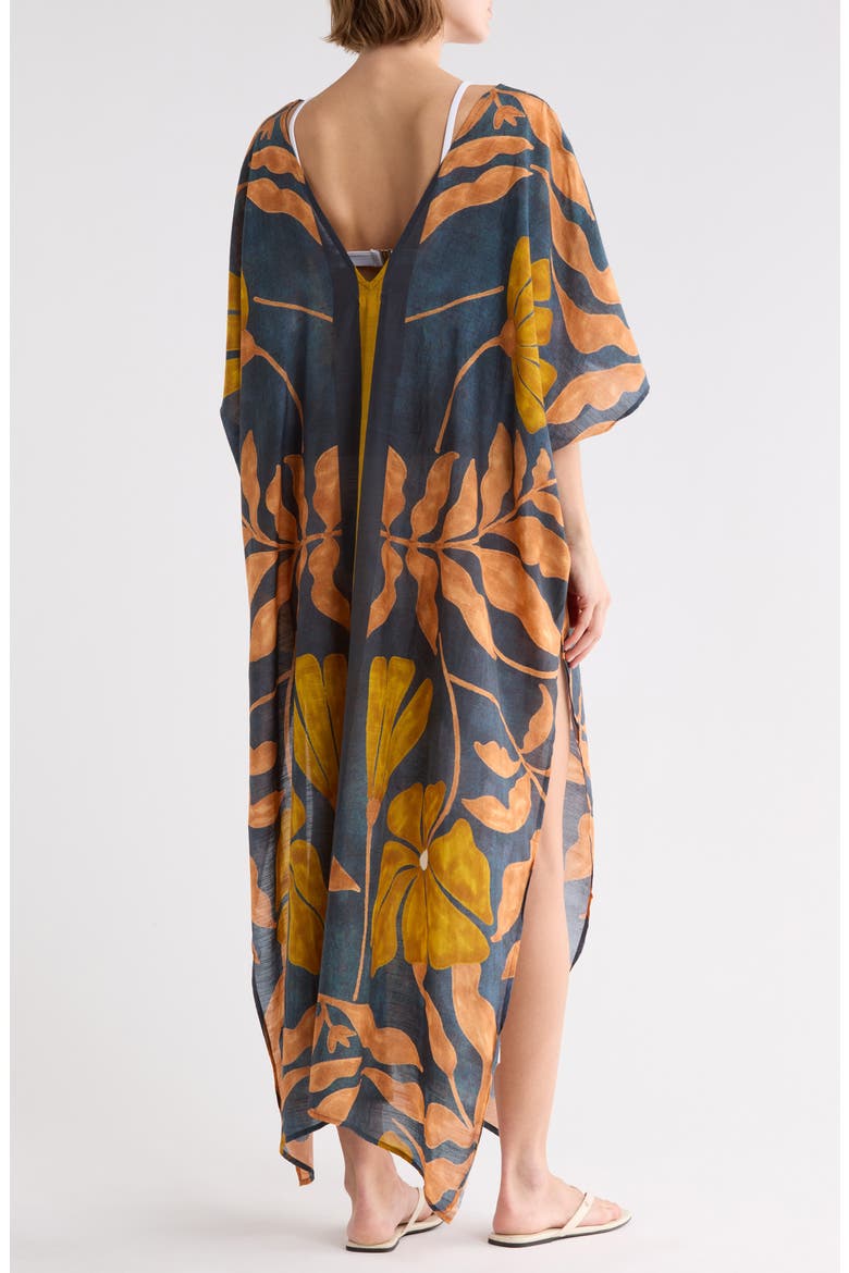 Cerise Caftan Cover-Up, Alternate, color, KELP FLOWER