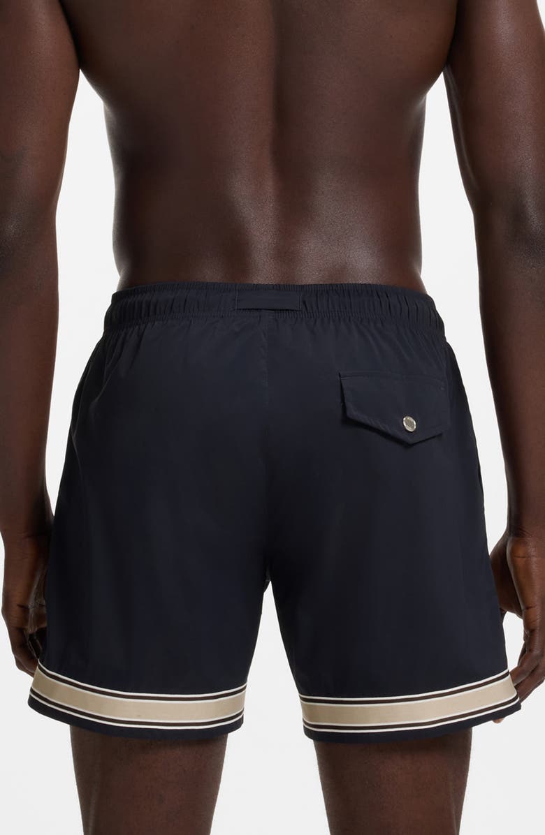 BOSS Resort Tape Swim Trunks, Alternate, color, Dark Blue