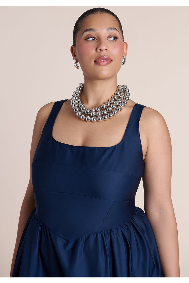 Pleated Tank Gown, Alternate, color, NAVY BLAZER