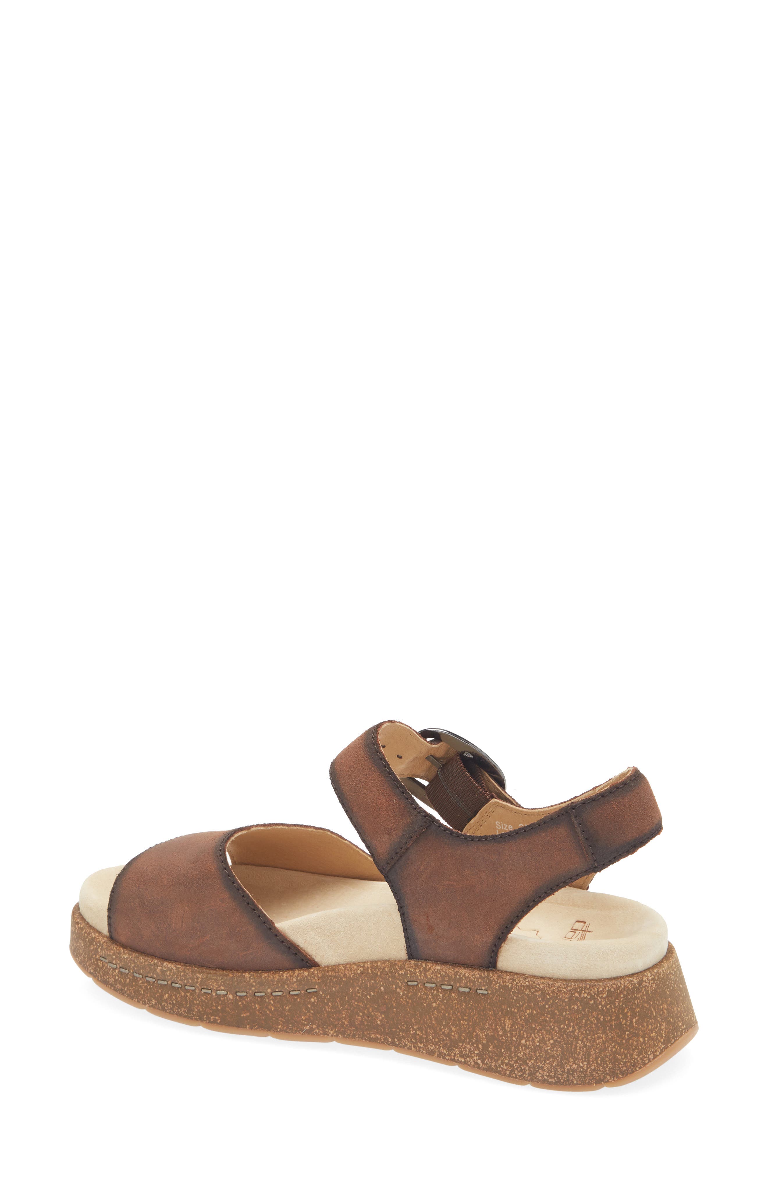 Dansko Bianca Platform Wedge Sandal, Alternate, color, Brown