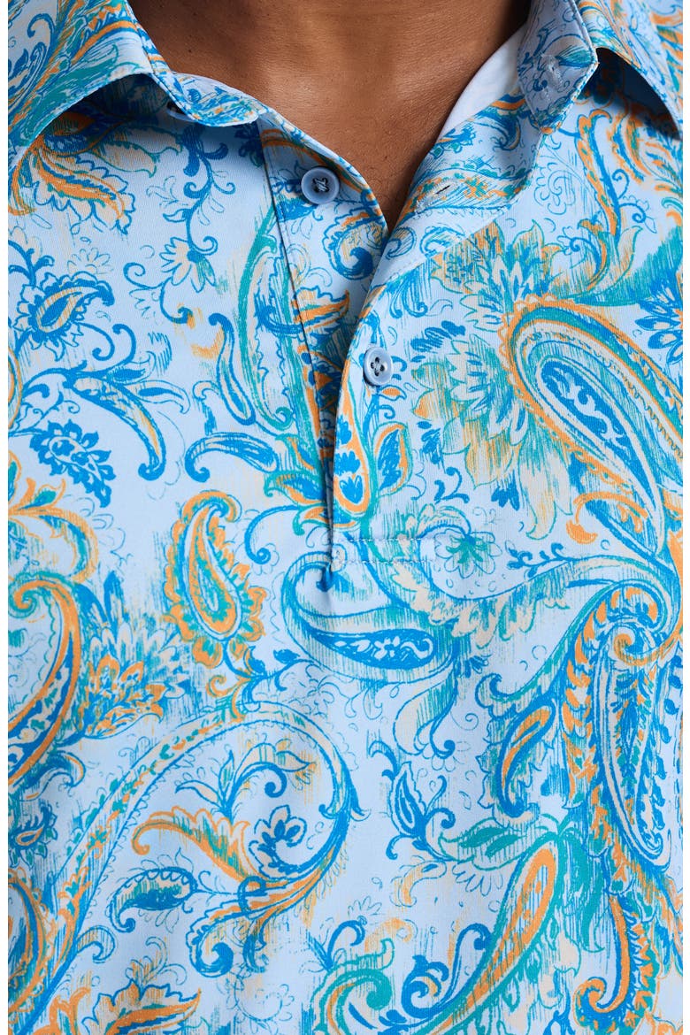 Pike Paisley Knit Polo, Alternate, color, BLUE