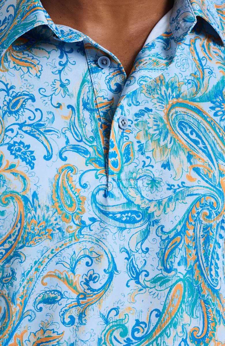 Robert Graham Pike Paisley Knit Polo, Alternate, color, Blue