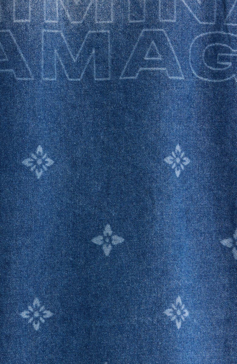 CRIMINAL DAMAGE Laser Print Denim Shirt, Alternate, color, Mid Blue