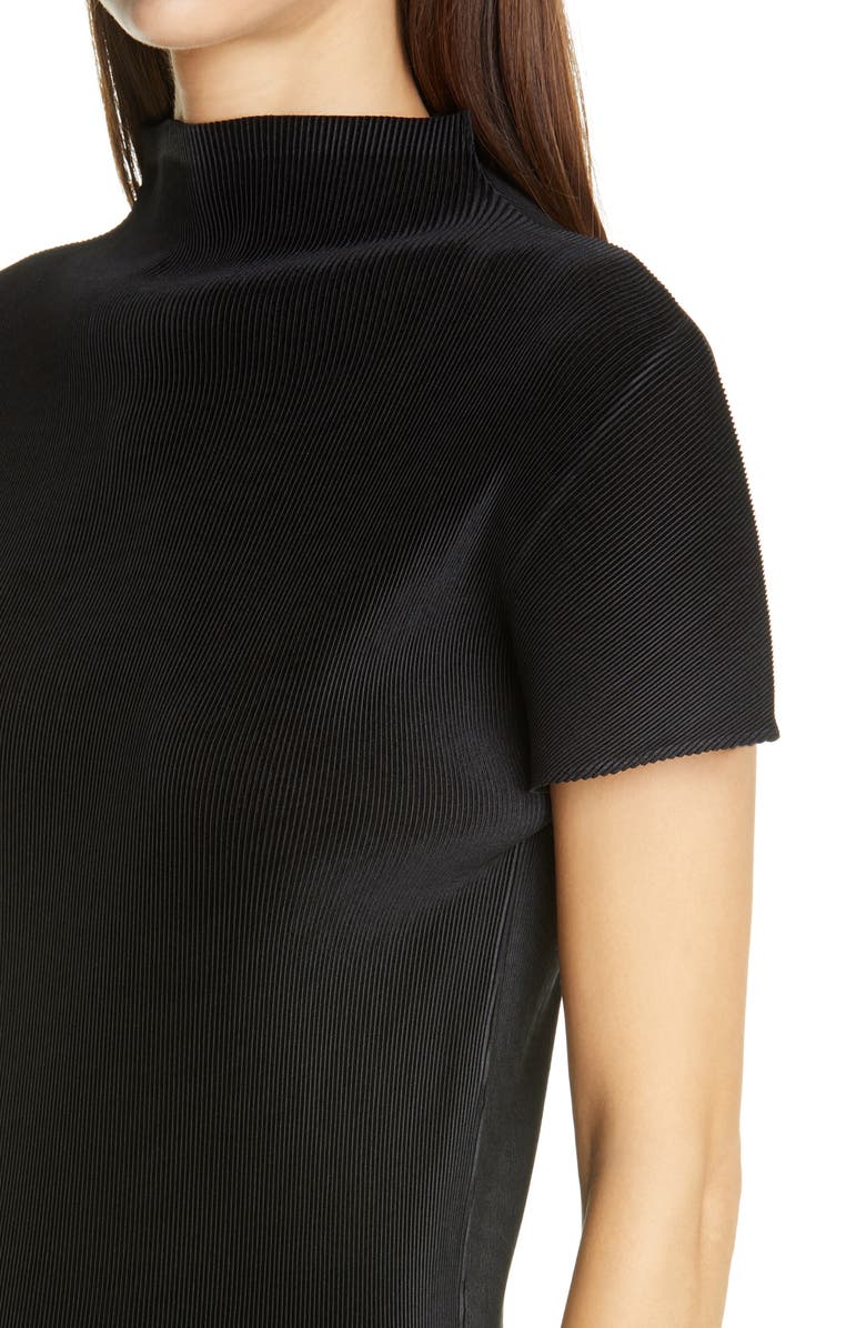 Pleats Please Issey Miyake Mist Basics Funnel Neck Top, Alternate, color, 