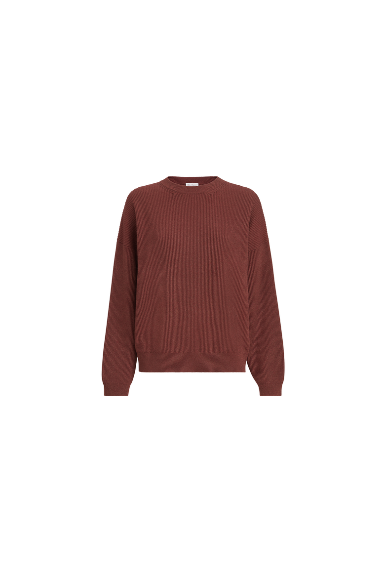 Sparkling cashmere English rib sweater, Main, color, Ruby