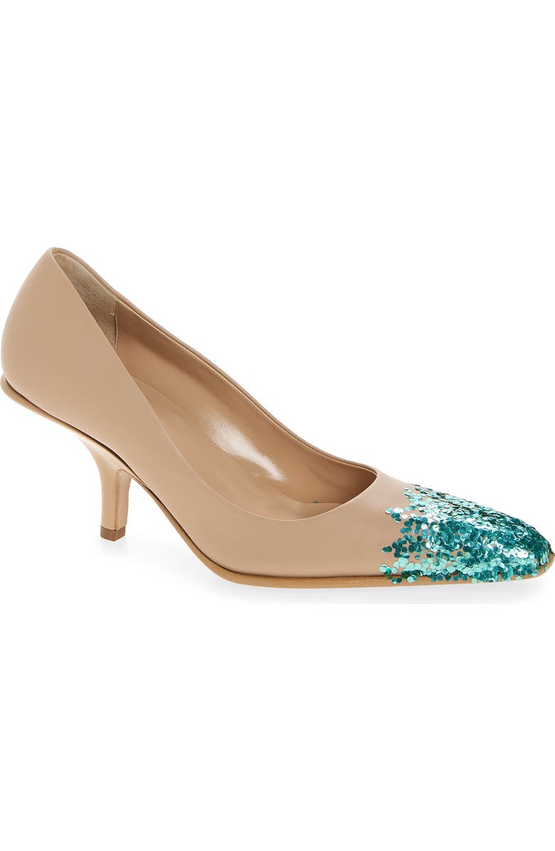 JULIE KEGELS Fanta Glitter Pump, Main, color, Camel