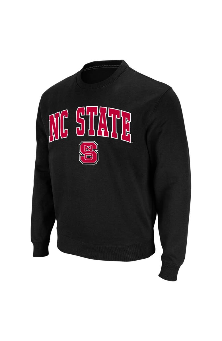 COLOSSEUM Men's Colosseum Black NC State Wolfpack Arch & Logo Crew Neck Sweatshirt, Alternate, color, Black