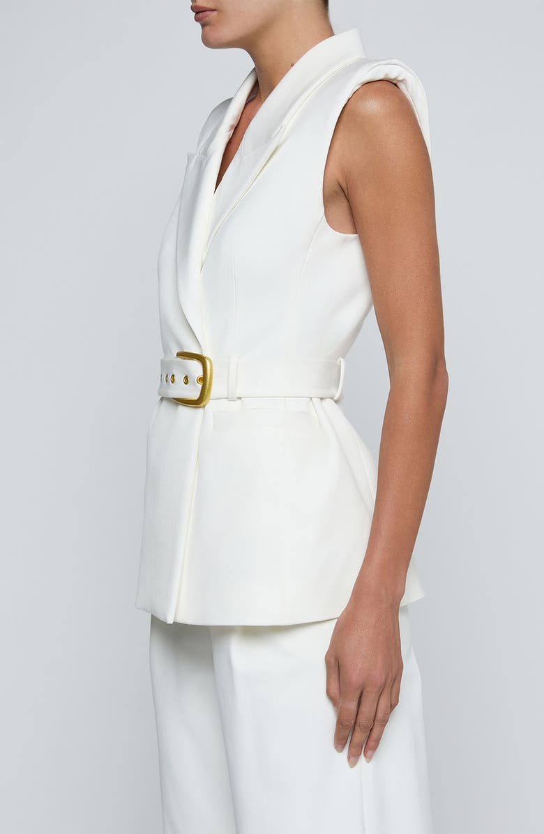 L'AGENCE Emerly Belted Vest, Alternate, color, White