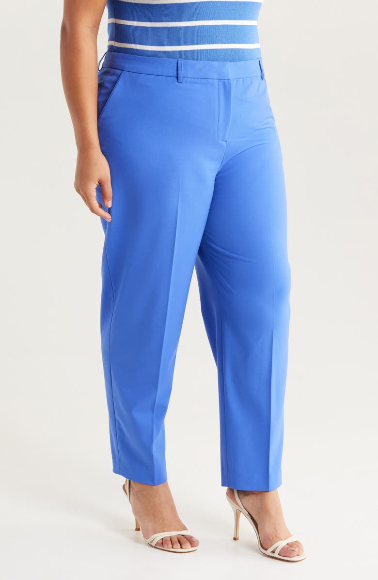 Tahari ASL Classic Straight Leg Pants, Alternate, color, Pacific Blue