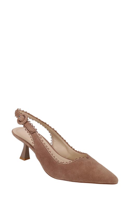 Pelle Moda Jalene Slingback Pointed Toe Pump In Brown