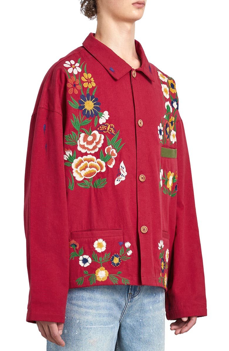 Profound Floral Embroidered Work Shirt Jacket, Alternate, color, 