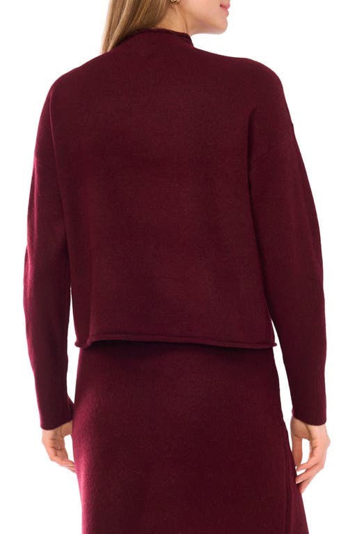 1.state Mock Neck Sweater In Burgundy