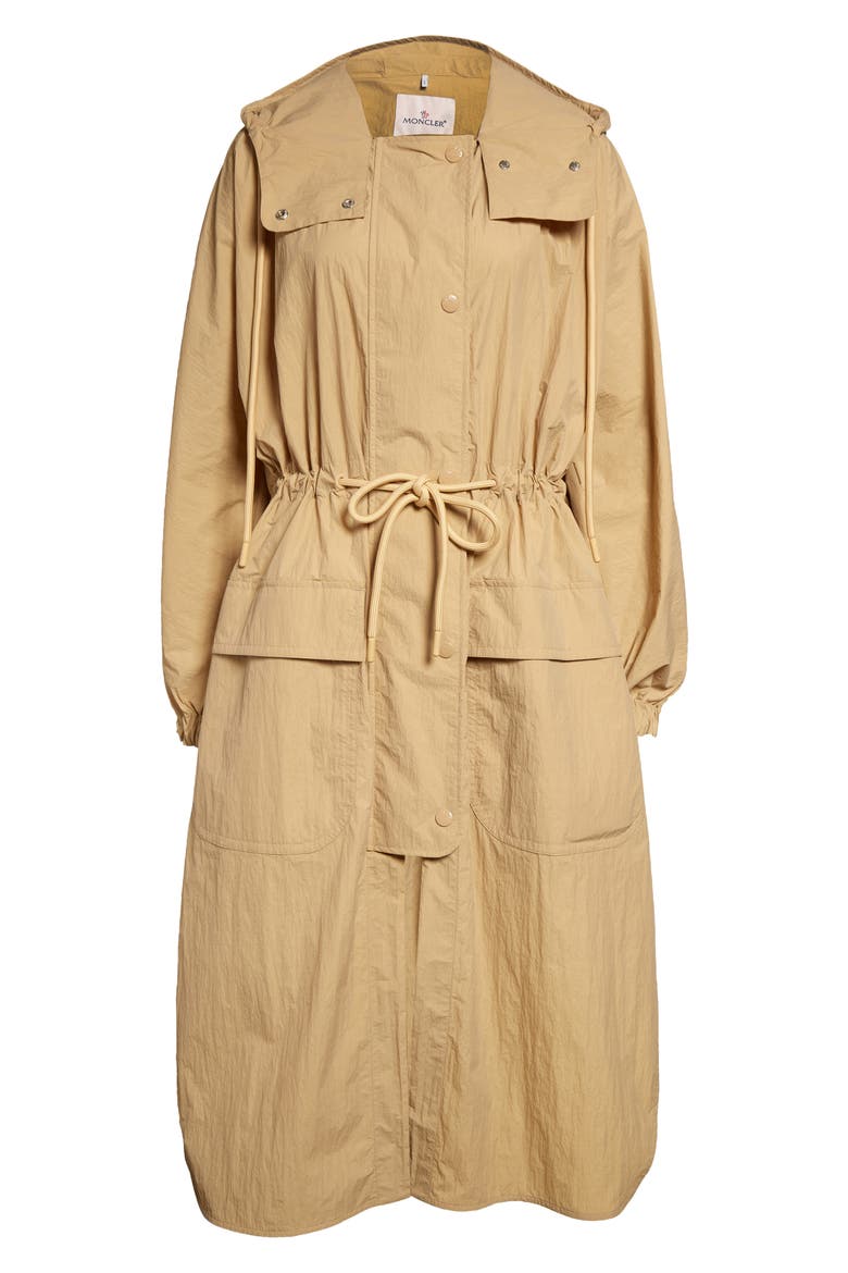 Sologne Nylon Hooded Coat, Alternate, color, BEIGE