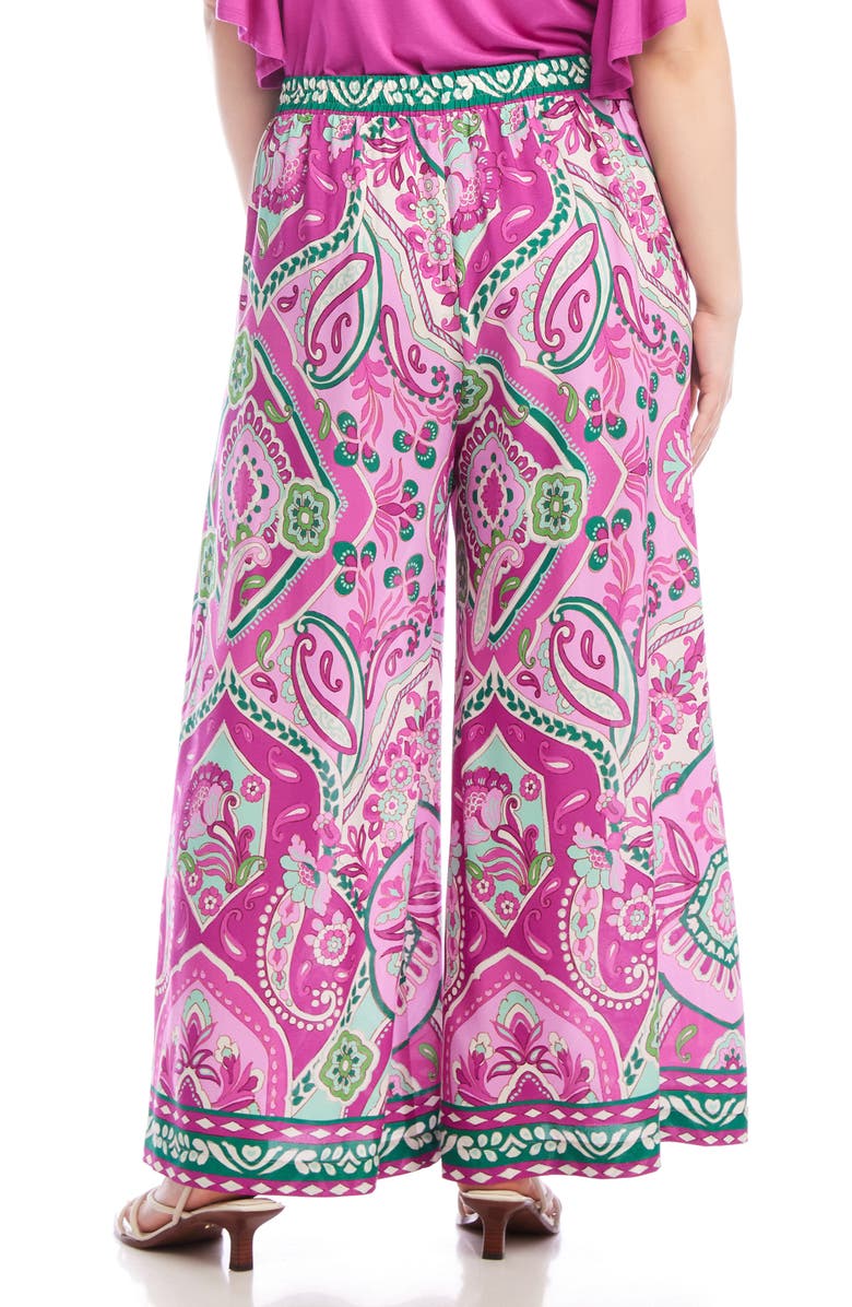 Karen Kane High Waist Wide Leg Pants, Alternate, color, Pink Multi Print