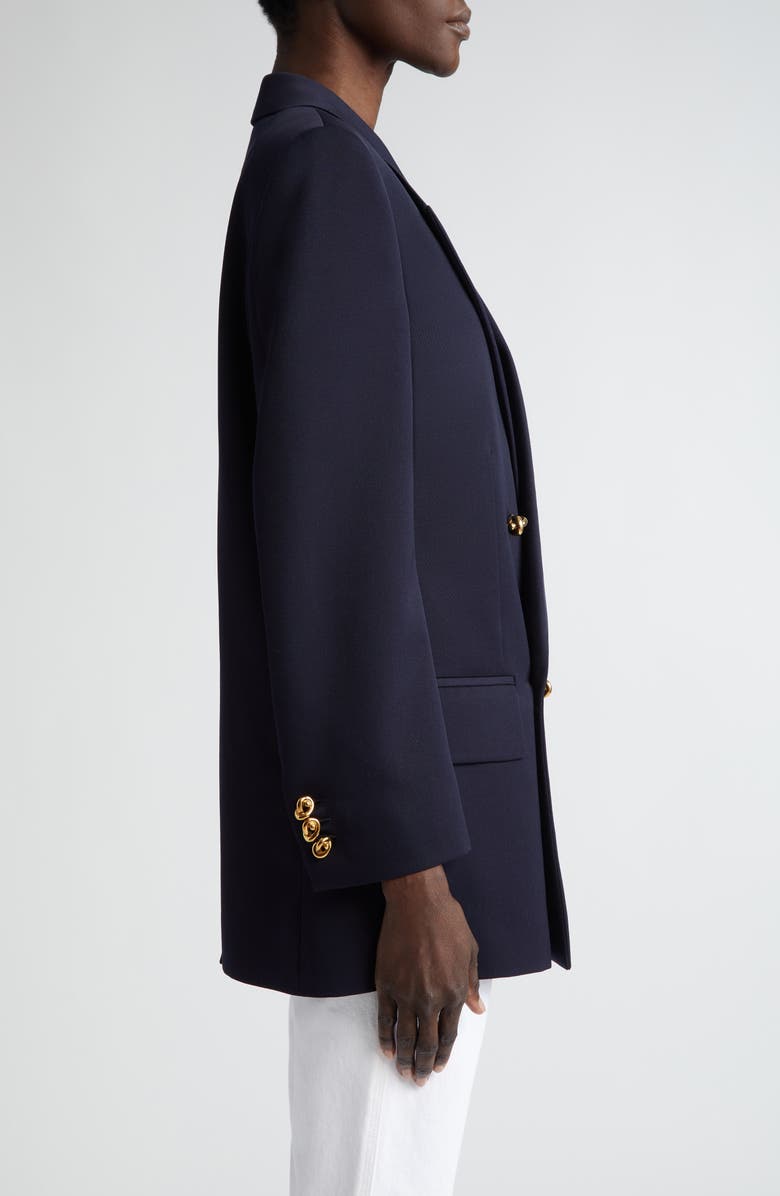 Bottega Veneta Knot Button Double Breasted Wool Grain de Poudre Blazer, Alternate, color, 