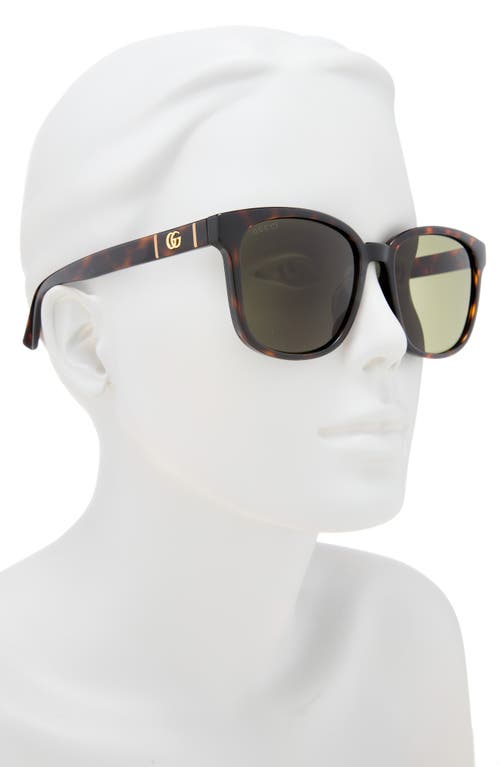 Gucci 56mm Square Sunglasses In Green