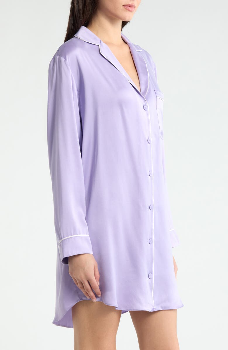 Lunya Washable Silk Sleepshirt, Alternate, color, Morning Wisteria/Tranquil Whit