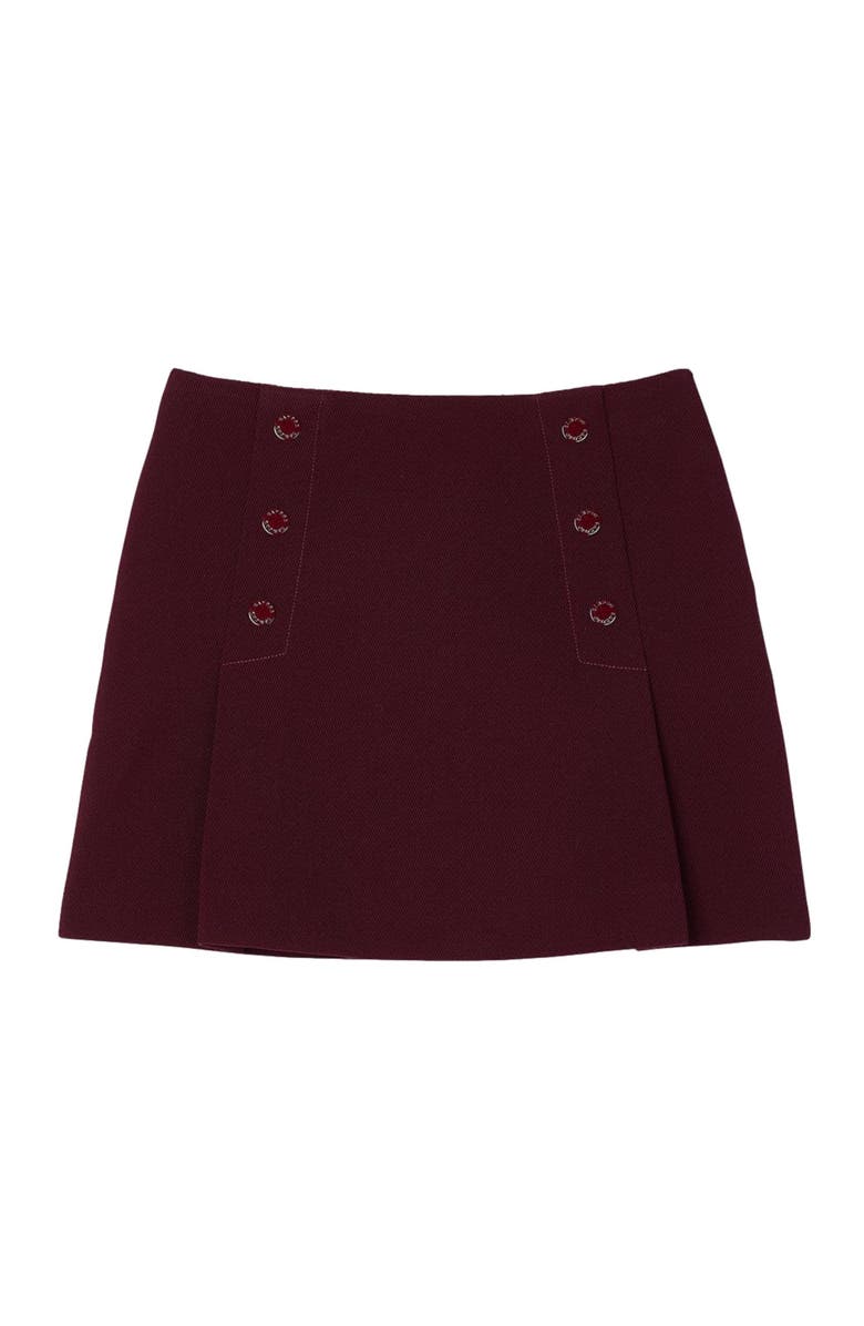 SANDRO Short skirt with press studs, Alternate, color, 