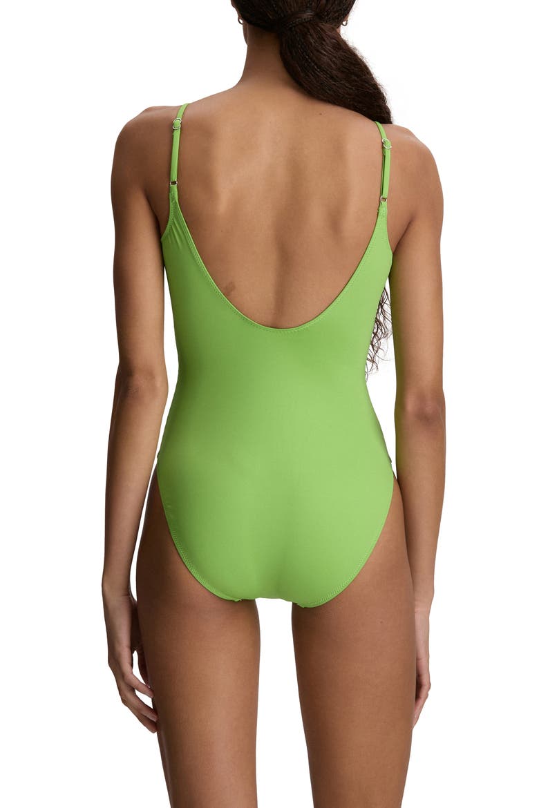 Kennedy Low Back One-Piece Swimsuit, Alternate, color, RIVIERA GREEN