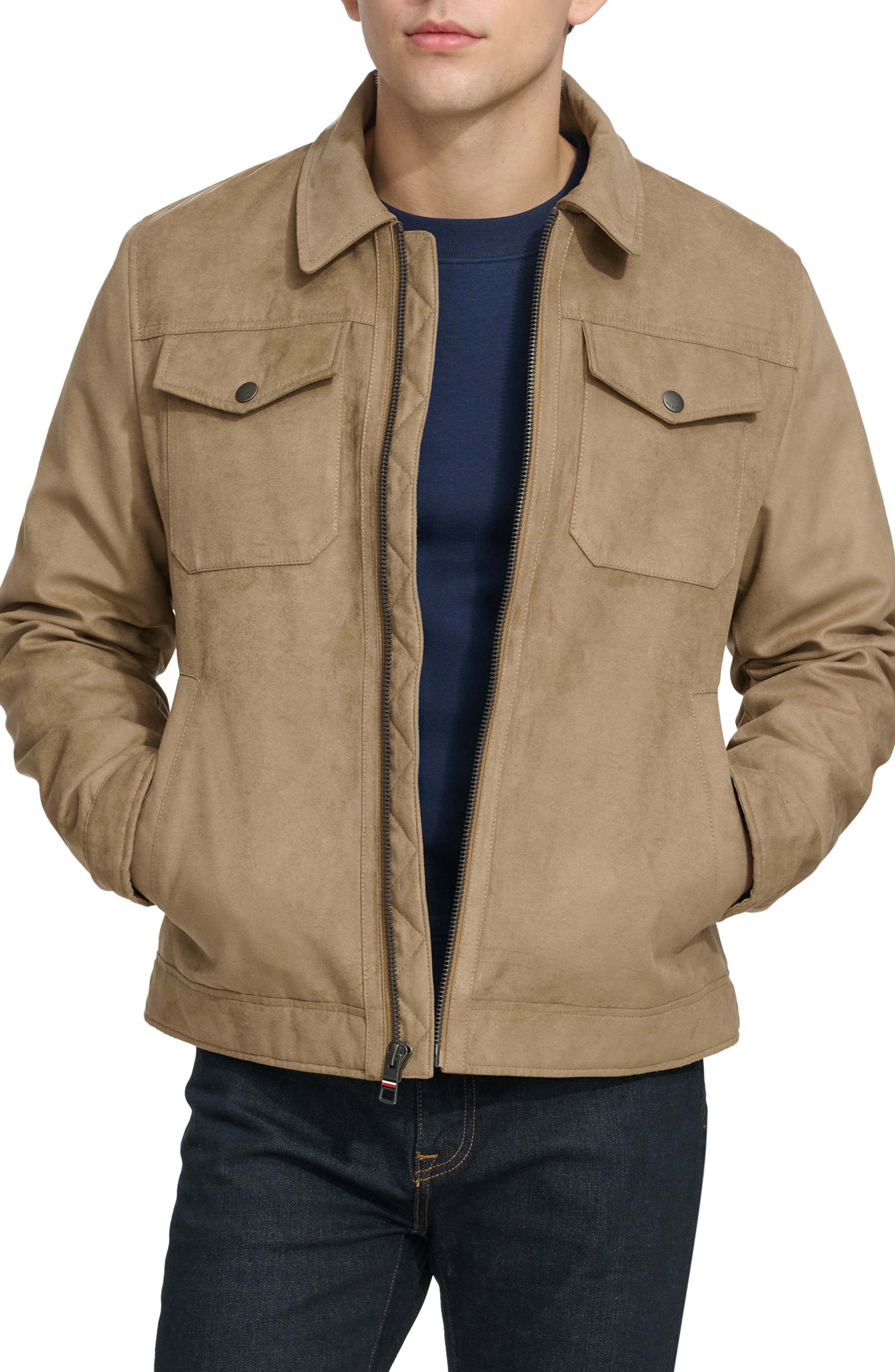 Faux Suede Trucker Jacket