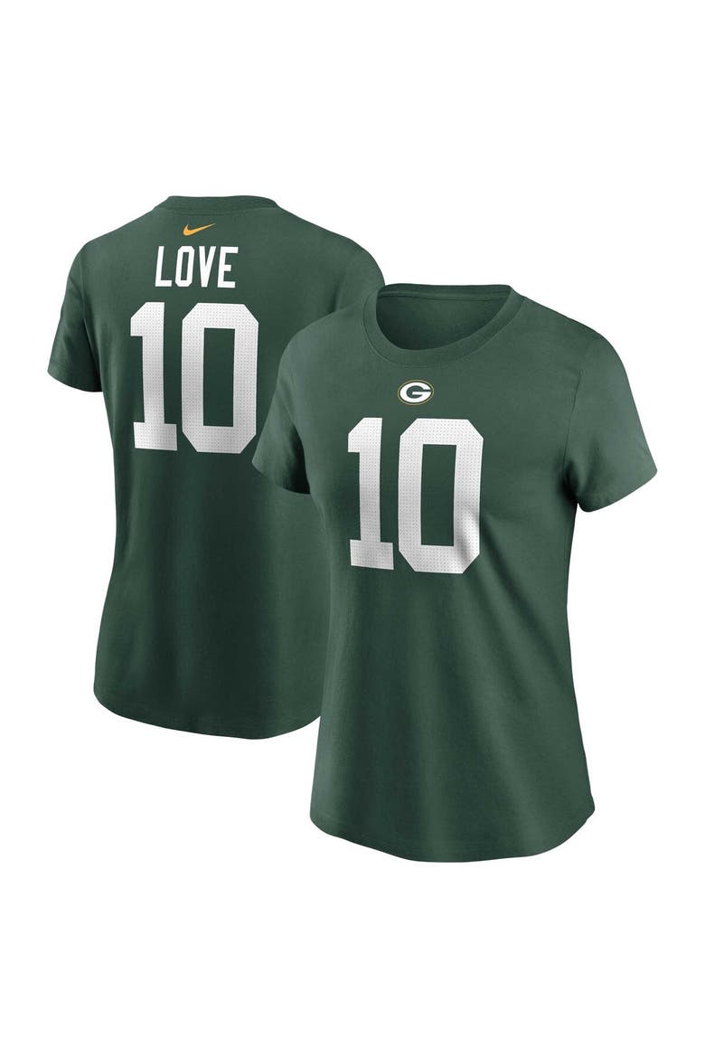 Women's Nike Jordan Love Green Green Bay Packers Player Name & Number T-Shirt, Main, color, Green