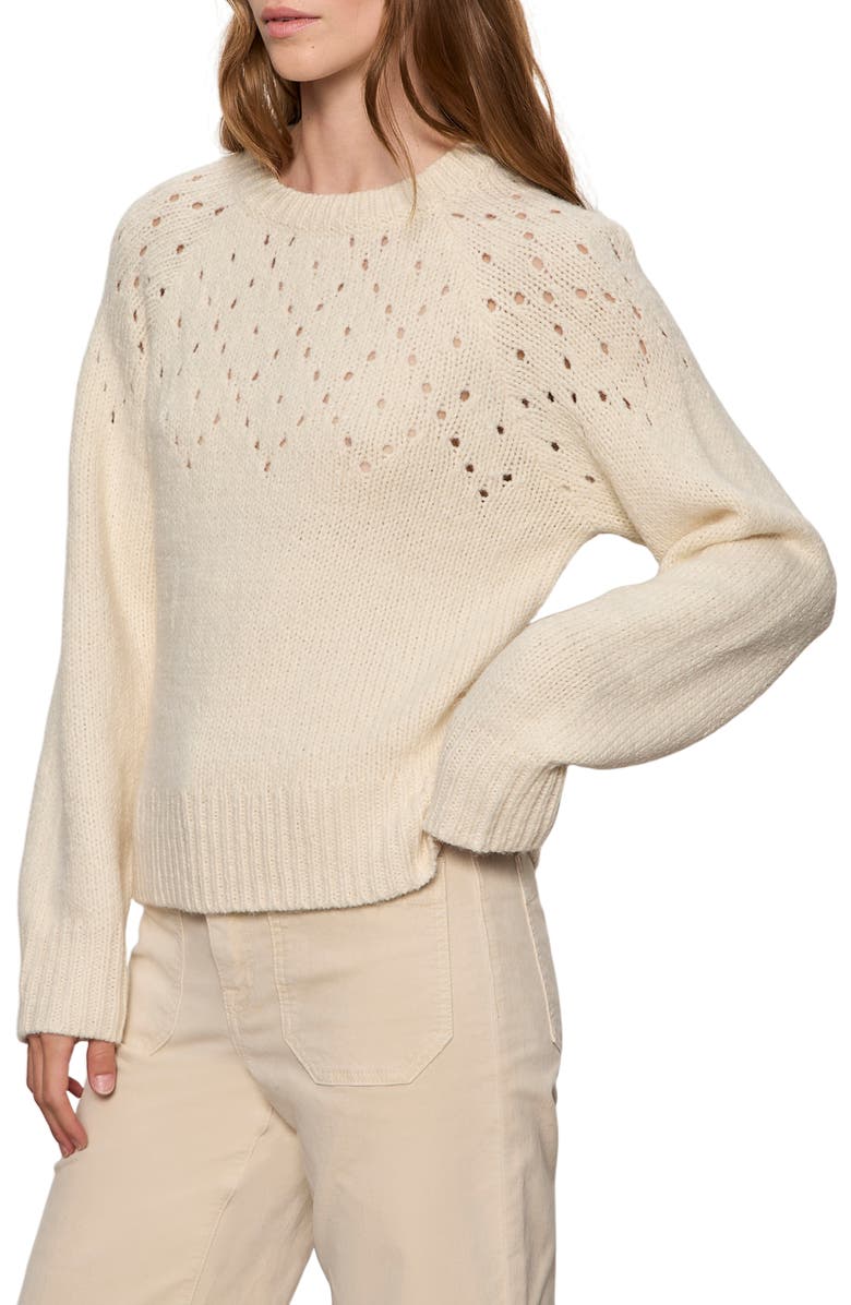 Sanctuary Femme Openwork Sweater, Alternate, color, Vanilla White