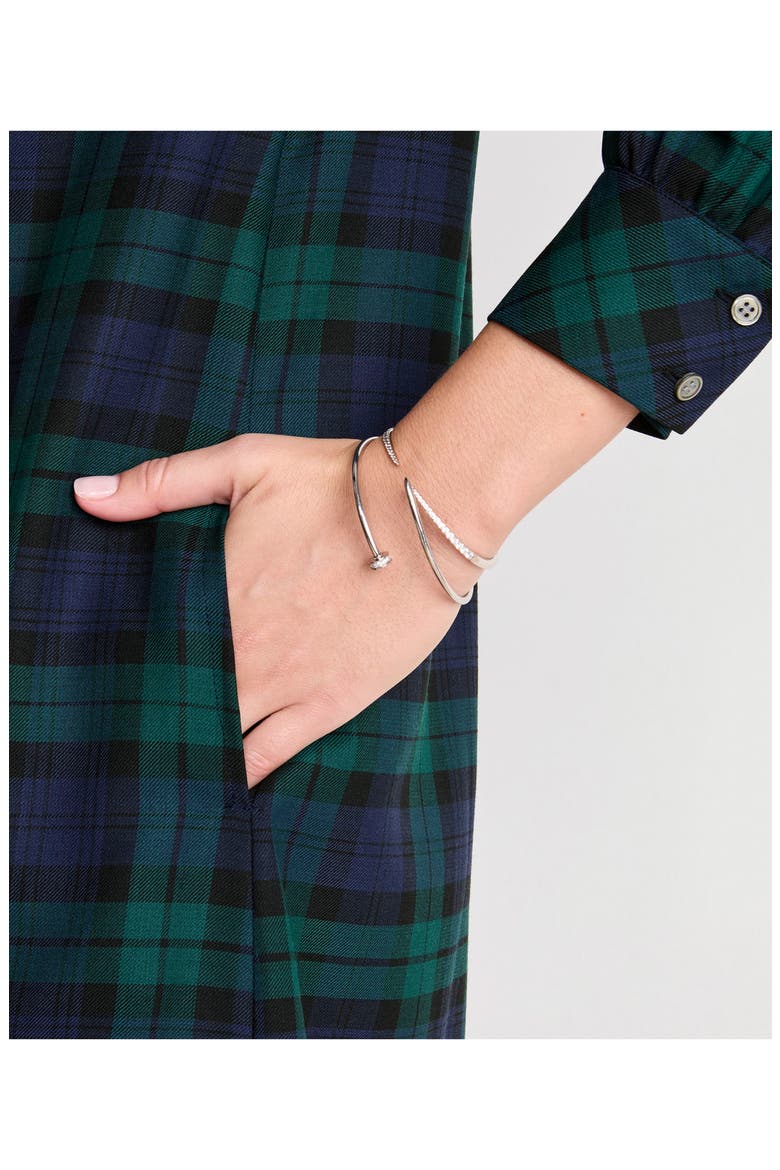 Long Sleeve Plaid Wool Blend Popover Shirtdress, Alternate, color, YULETIDE BLACKWATCH