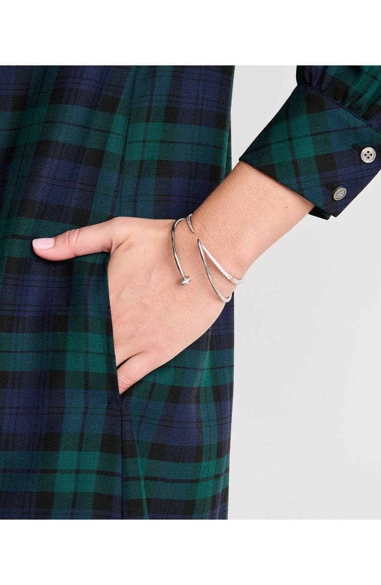 vineyard vines Long Sleeve Plaid Wool Blend Popover Shirtdress, Alternate, color, Yuletide Blackwatch