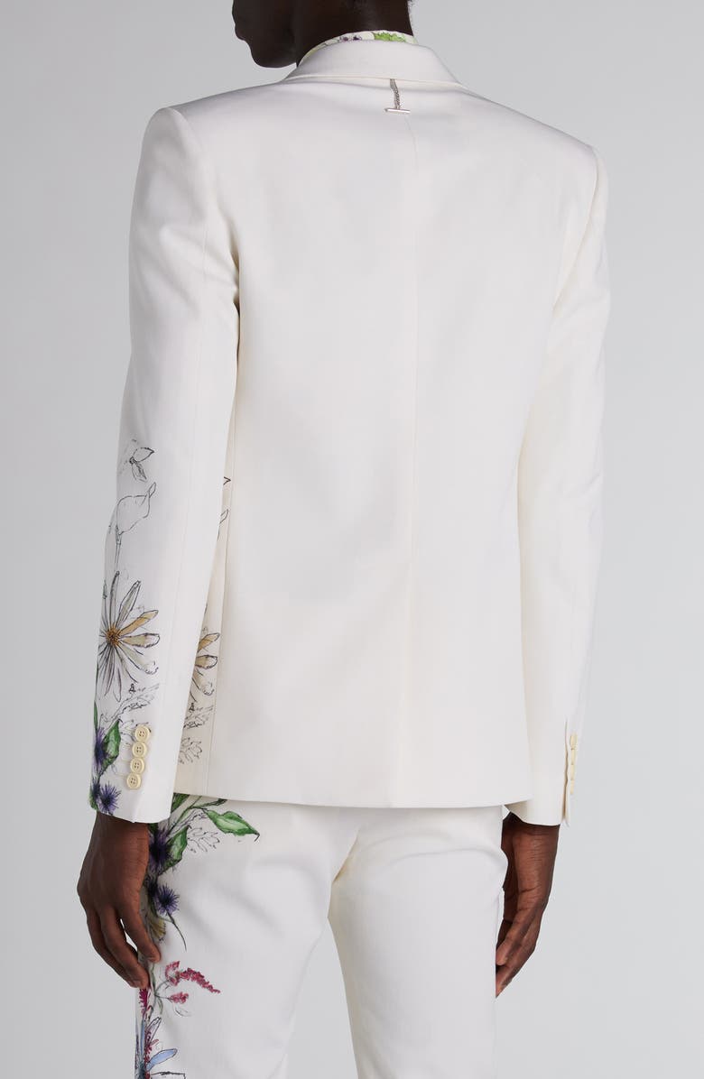 McQueen Print Wool Jacket, Alternate, color, White Multi
