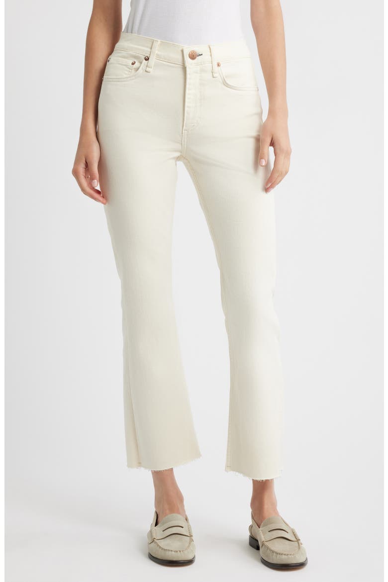 Peyton Mid Rise Ankle Bootcut Jeans, Main, color, ECRU