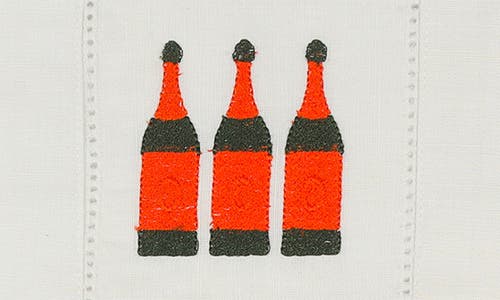Tiramisu Set Of 4 Embroidered Coasters In Red